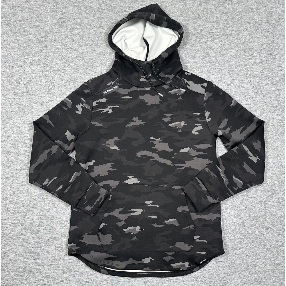 Legends Hoodie Mens Medium Black Gray Camo Hawthorne Tech Performance Sweatshirt